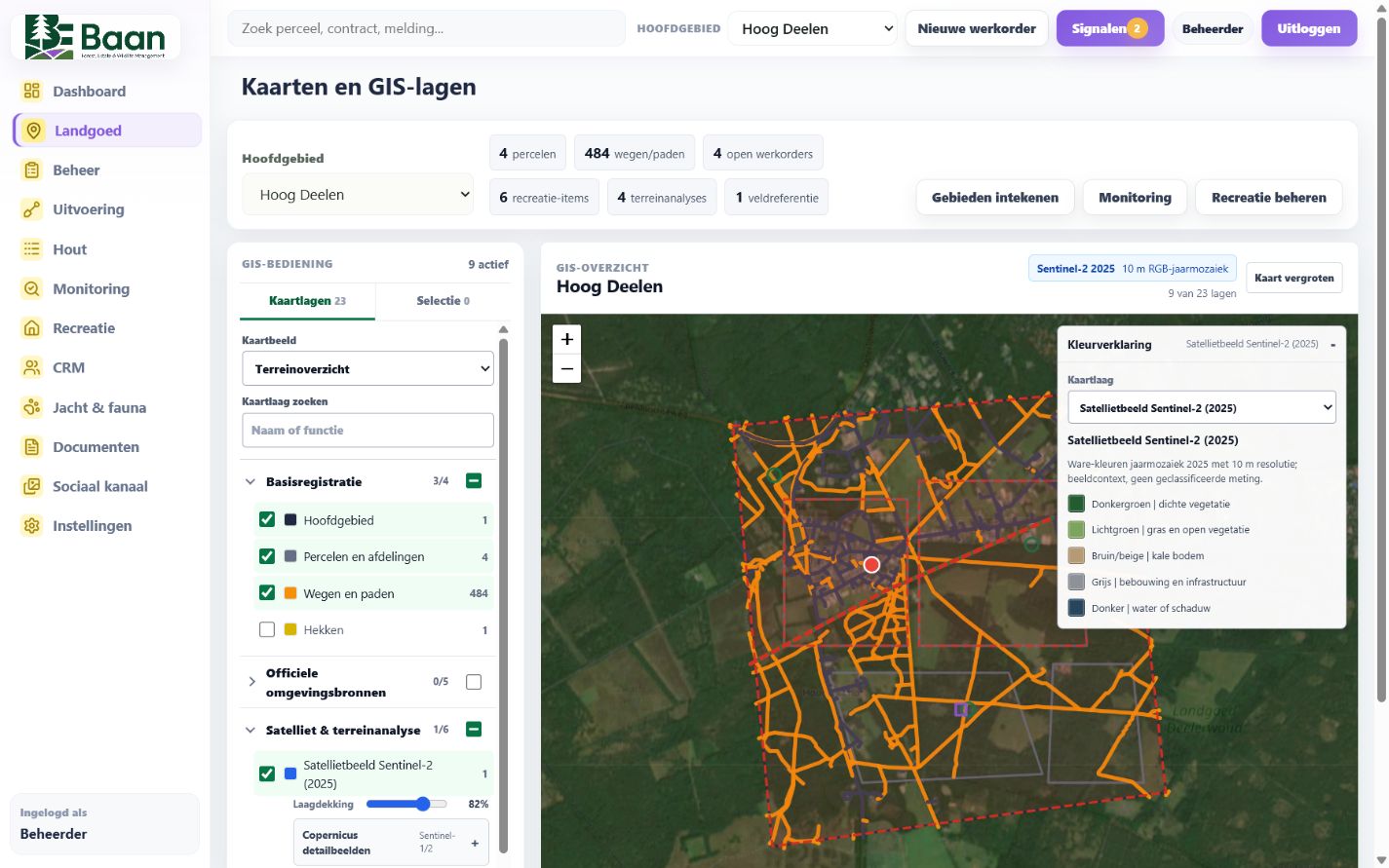 GIS-overzicht uit Baan